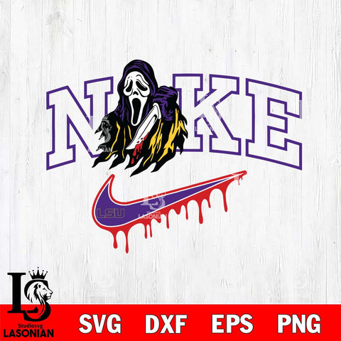 LSU Tigers Ghostface Nike Svg Eps Dxf Png File, Digital Download, Instant Download