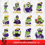 LSU Tigers Grinch NCAA Bundle 12 SVG Eps Dxf Png File, Digital Download, Instant Download