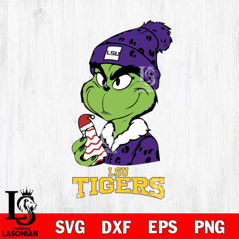 LSU Tigers Grinch Tree Cake Svg Eps Dxf Png File, Digital Download, Instant Download