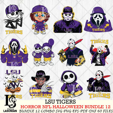 LSU Tigers Halloween Bundle 12 SVG Svg Eps Dxf Png File, NCAA bundle svg, Digital Download, Instant Download