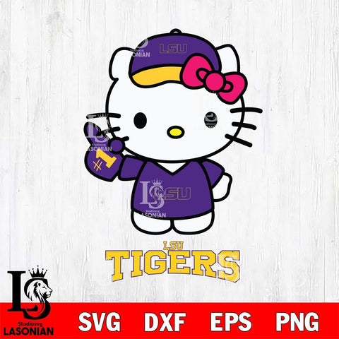 LSU Tigers Hello Kitty Best Fan Svg Eps Dxf Png File, Digital Download, Instant Download