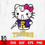 LSU Tigers Hello Kitty Horror 3 Svg Eps Dxf Png File, Digital Download