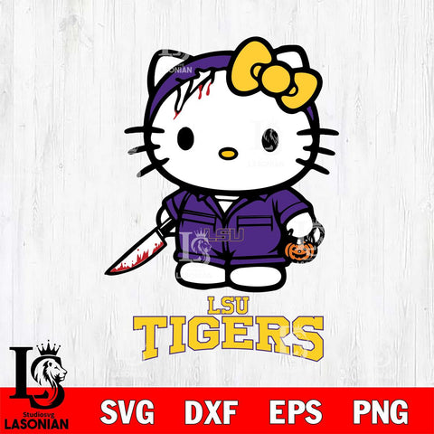 LSU Tigers Hello Kitty Horror 5 Svg Eps Dxf Png File, Digital Download