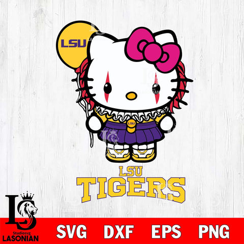 LSU Tigers Hello Kitty Horror 7 Svg Eps Dxf Png File, Digital Download