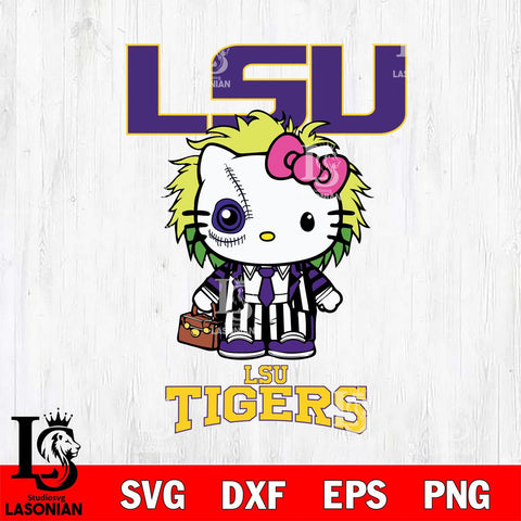 LSU Tigers Hello Kitty Horror 8 Svg Eps Dxf Png File, Digital Download