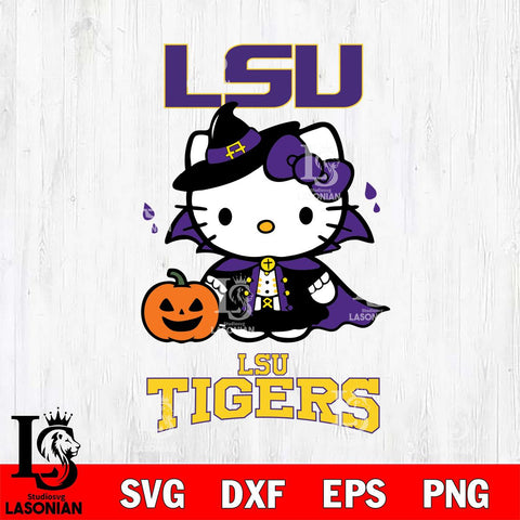 LSU Tigers Hello Kitty Horror 9 Svg Eps Dxf Png File, Digital Download