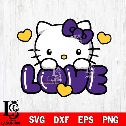 LSU Tigers Hello Kitty Love Svg Eps Dxf Png File, Digital Download, Instant Download