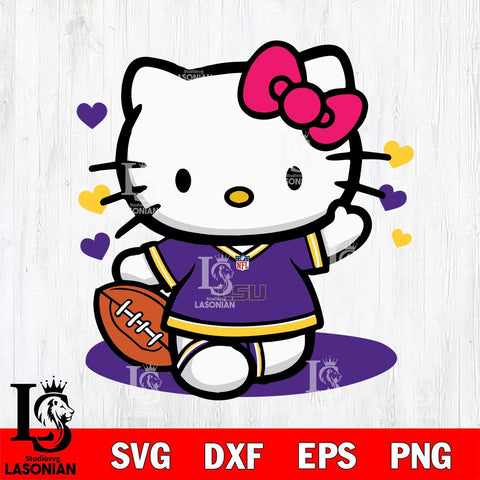 LSU Tigers Hello Kitty sport 10 Svg Eps Dxf Png File, NCAA svg, Digital Download, Instant Download