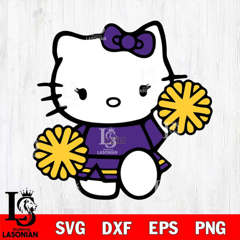 LSU Tigers Hello Kitty sport 4 Svg Eps Dxf Png File, NCAA svg, Digital Download, Instant Download