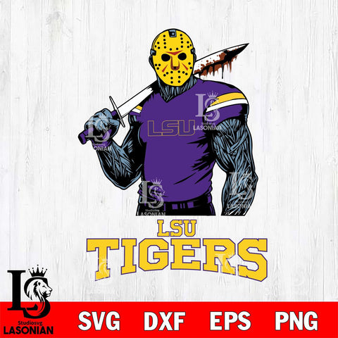 LSU Tigers Jason Voorhees 7 Svg Eps Dxf Png File, Digital Download