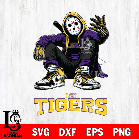 LSU Tigers Jason Voorhees Halloween SVG Svg Eps Dxf Png File, Digital Download, Instant Download