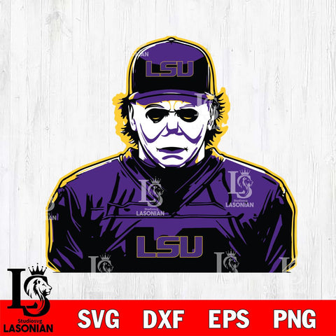 LSU Tigers Michael Myers Horror Halloween Svg Eps Dxf Png File, NCAA svg, Digital Download, Instant Download