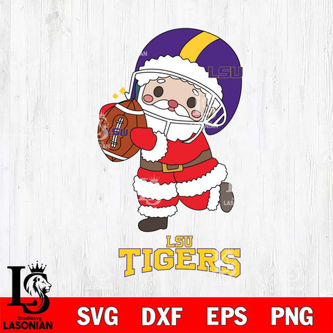 LSU Tigers Santa Claus Cute Svg dxf eps png pdf file,NCAA svg,Digital Download,Cricut file