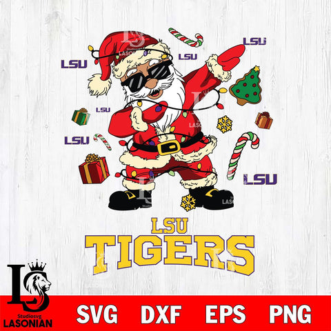 LSU Tigers Santa Claus Football Svg dxf eps png pdf file,NCAA svg,Digital Download,Cricut file