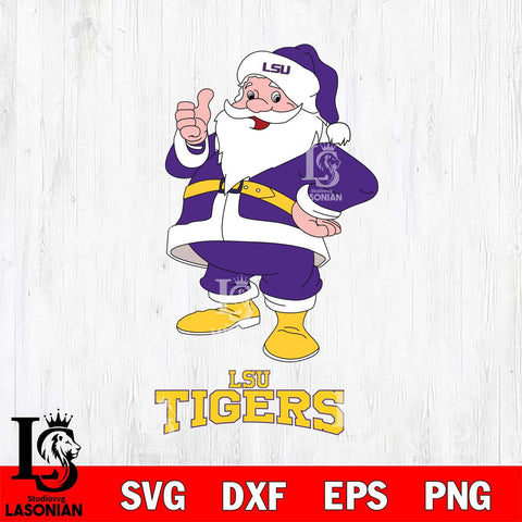 LSU Tigers Santa claus Svg dxf eps png pdf file,NCAA svg,Digital Download,Cricut file