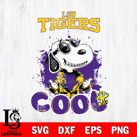 LSU Tigers Snoopy Sport 7 Svg Eps Dxf Png File, Digital Download