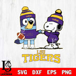 LSU Tigers Snoopy & Bluey Football Svg Eps Dxf Png File,NCAA Svg Files,Chill Guy svg ,Digital Download ,Instant Download, Cricut File