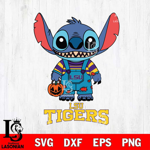 LSU Tigers Stitch Horror Halloween Svg Eps Dxf Png File, NCAA svg, Digital Download, Instant Download