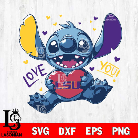 LSU Tigers Stitch Love Svg Eps Dxf Png File, NCAA svg, Digital Download, Instant Download