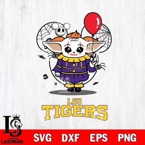 LSU Tigers Stitch Pennywise Halloween Svg Eps Dxf Png File, Digital Download, Instant Download