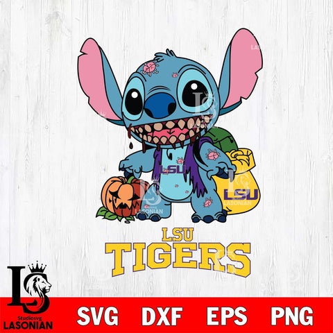 LSU Tigers Stitch Zombie Svg Eps Dxf Png File, NCAA svg, Digital Download, Instant Download