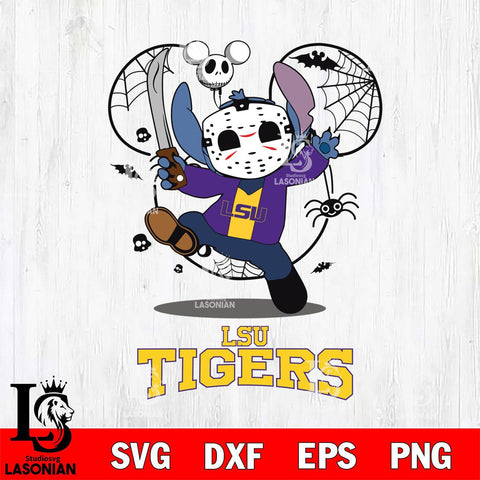 LSU Tigers Stitch jason voorhees Halloween Svg Eps Dxf Png File, Digital Download, Instant Download