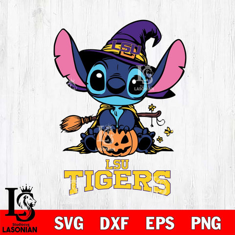 LSU Tigers Stitch witch Svg Eps Dxf Png File, NCAA svg, Digital Download, Instant Download