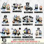 Las Vegas Raiders Bluey & Bingo Bundle 12 SVG Eps Dxf Png File, Bundle NFL svg, Digital Download, Instant Download