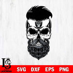 Las Vegas Raiders Badass Beard Skull SVG