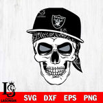 Las Vegas Raiders Badass Hat Skull SVG