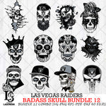 Las Vegas Raiders Badass Skull Bundle SVG