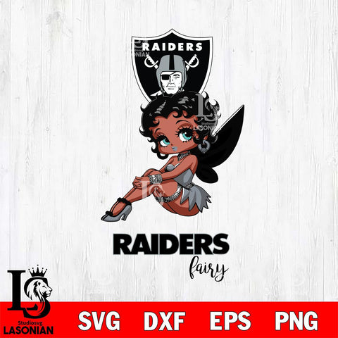 Las Vegas Raiders Beauty Black Fairy Betty Boop Svg Eps Dxf Png File, Digital Download, Instant Download