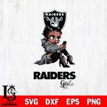 Las Vegas Raiders Beauty Black Fan Girl Football Svg Eps Dxf Png File, Digital Download, Instant Download