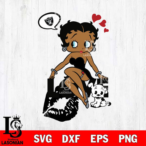 Las Vegas Raiders Betty Boop Love SVG 2 Svg Eps Dxf Png File, Digital Download, Instant Download