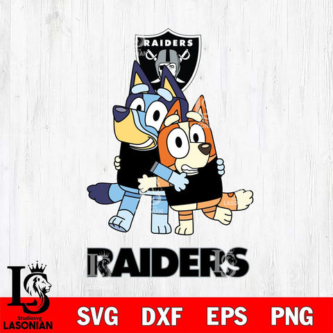 Las Vegas Raiders Bluey & Bingo 3 Svg Eps Dxf Png File, NFL svg, Digital Download, Instant Download