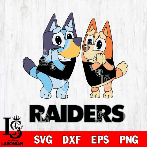 Las Vegas Raiders Bluey & Bingo 5 Svg Eps Dxf Png File, NFL svg, Digital Download, Instant Download