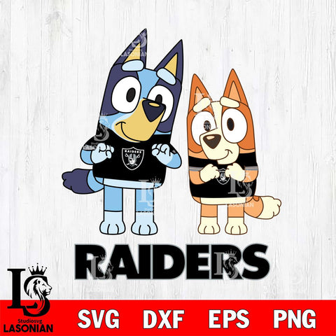 Las Vegas Raiders Bluey & Bingo 6 Svg Eps Dxf Png File, NFL svg, Digital Download, Instant Download