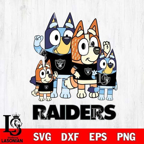 Las Vegas Raiders Bluey & Bingo 7 Svg Eps Dxf Png File, NFL svg, Digital Download, Instant Download