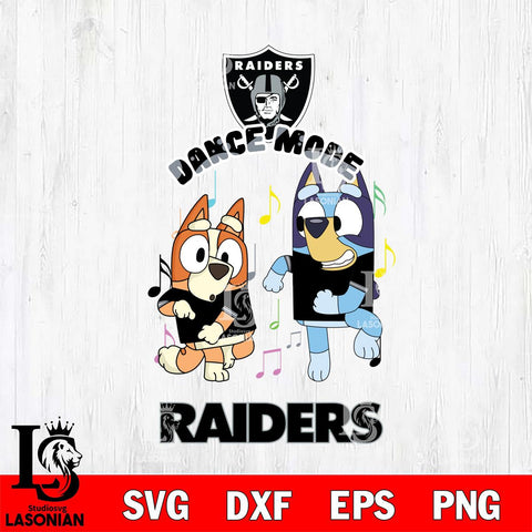 Las Vegas Raiders Bluey Bingo Dance Mode Svg Eps Dxf Png File, NFL svg, Digital Download, Instant Download