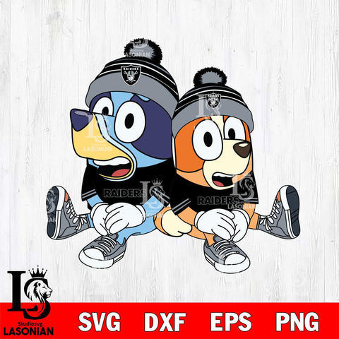 Las Vegas Raiders Bluey & Bingo Football Svg Eps Dxf Png File, NFL svg, Digital Download, Instant Download