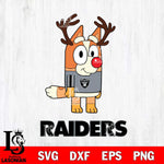 Las Vegas Raiders Bluey Chilli Christmas Deer Svg Eps Dxf Png File, Digital Download