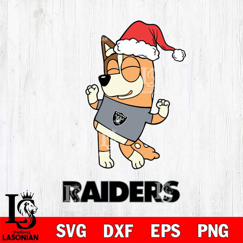 Las Vegas Raiders Bluey Chilli Happy Christmas Svg Eps Dxf Png File, Digital Download