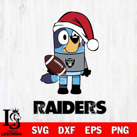 Las Vegas Raiders Bluey Christmas Svg Eps Dxf Png File, Digital Download