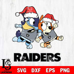 Las Vegas Raiders Bluey Christmas Holiday Svg Eps Dxf Png File, Digital Download