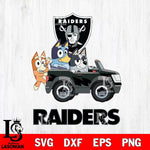 Las Vegas Raiders Bluey friends car Svg Eps Dxf Png File, Digital Download, Instant Download