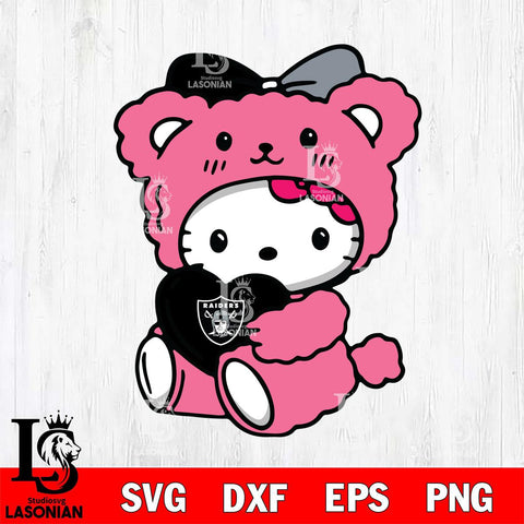 Las Vegas Raiders Cute Hello Kitty 3 Svg Eps Dxf Png File, Digital Download, Instant Download