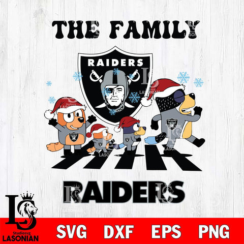 Las Vegas Raiders Family Bluey Christmas Svg Eps Dxf Png File, Digital Download