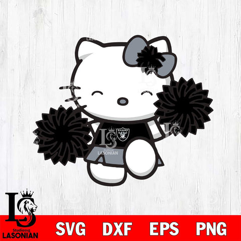 Las Vegas Raiders Hello Kitty Cheerleader Svg Eps Dxf Png File, Digital Download, Instant Download