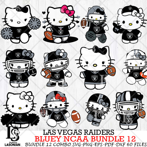 Las Vegas Raiders Hello Kitty NFL Bundle 12 Svg Eps Dxf Png File, Digital Download, Instant Download