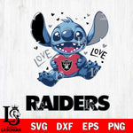 Las Vegas Raiders Love Stitch, Svg Eps Dxf Png File, Digital Download